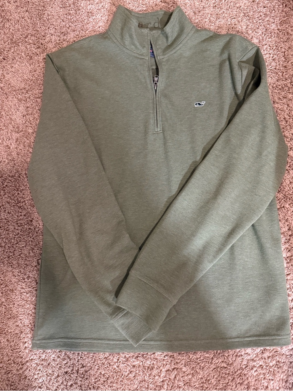 Vineyard Vines Olive Green Quarter-Zip Performance Pullover